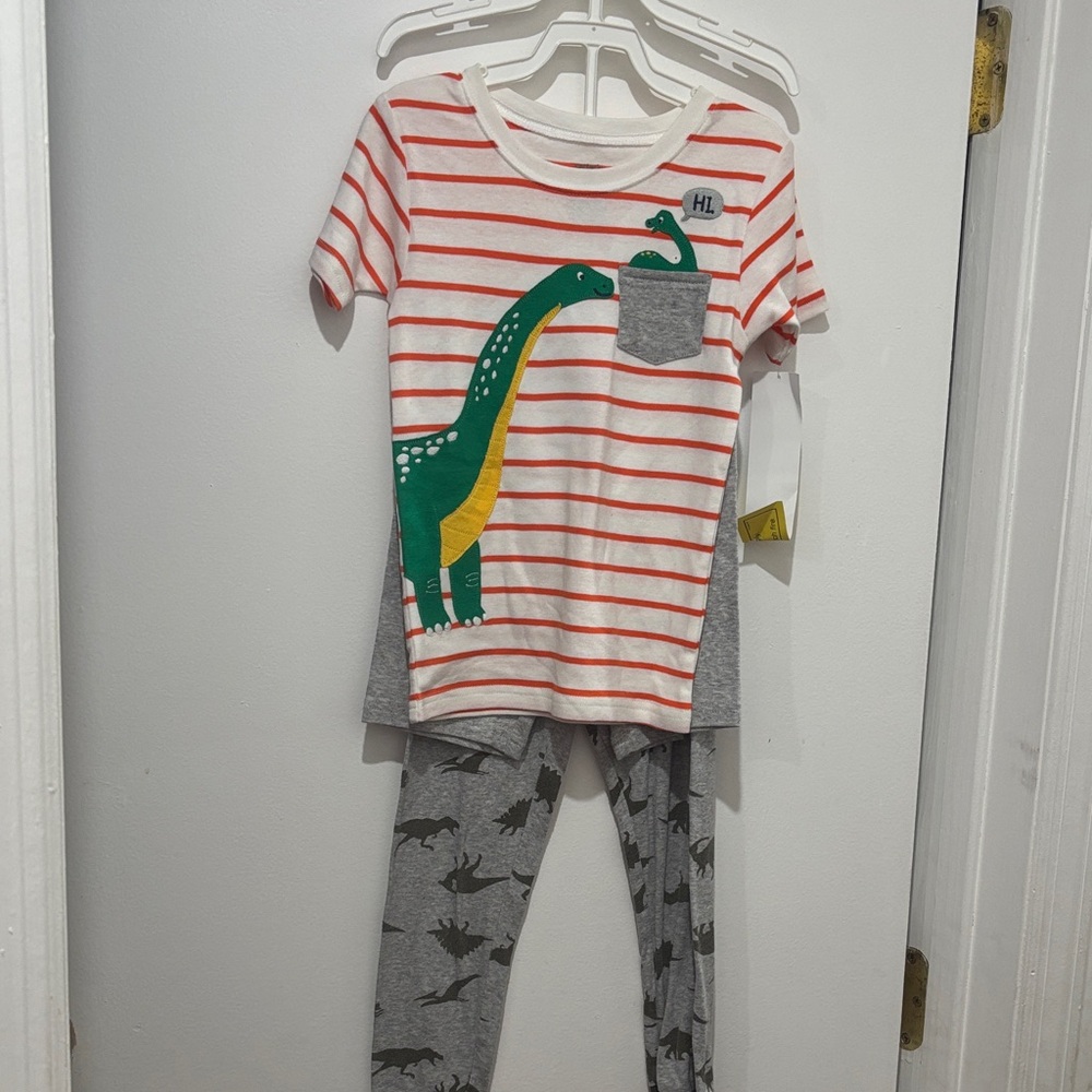 BNWT Striped Dinosaur Kids Pajamas Set - Picture 2 of 6